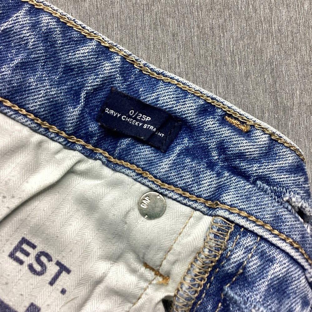 Gap Cheeky Straight Old School High Rise Women Size 0/25P Denim Jeans - Picture 7 of 14